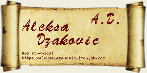 Aleksa Džaković vizit kartica